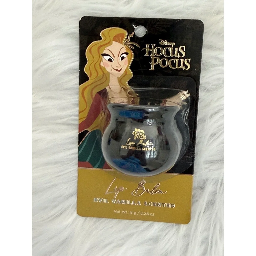 Disney Hocus Pocus Lip Balm Set 4 Cauldron Jars Cherry Almond Vanilla Strawberry